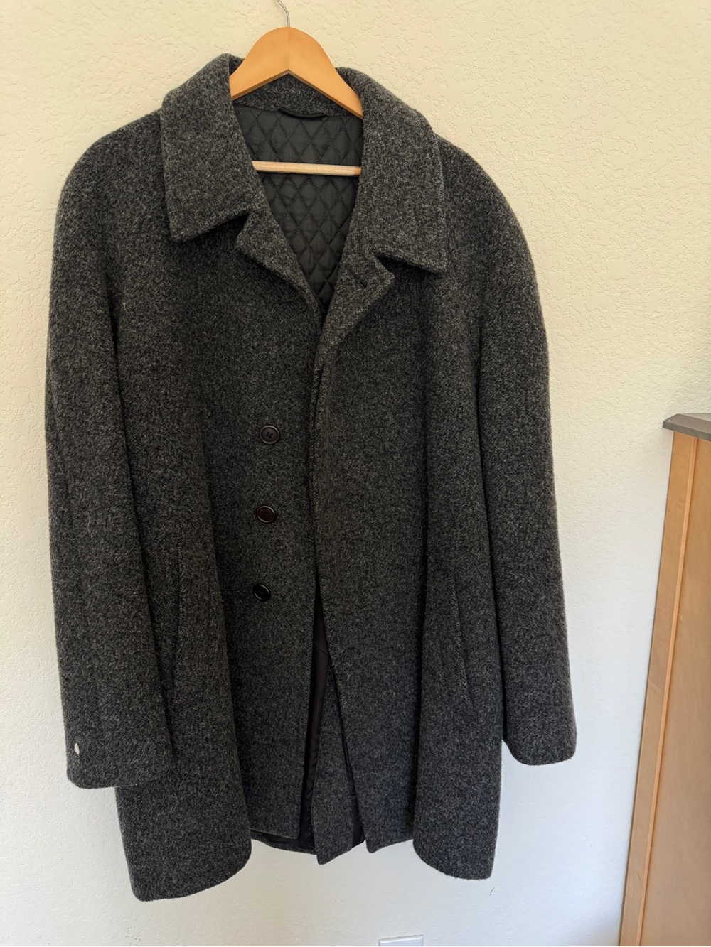TALLIA Uomo Men's Dark Charcoal Wool Pea Coat